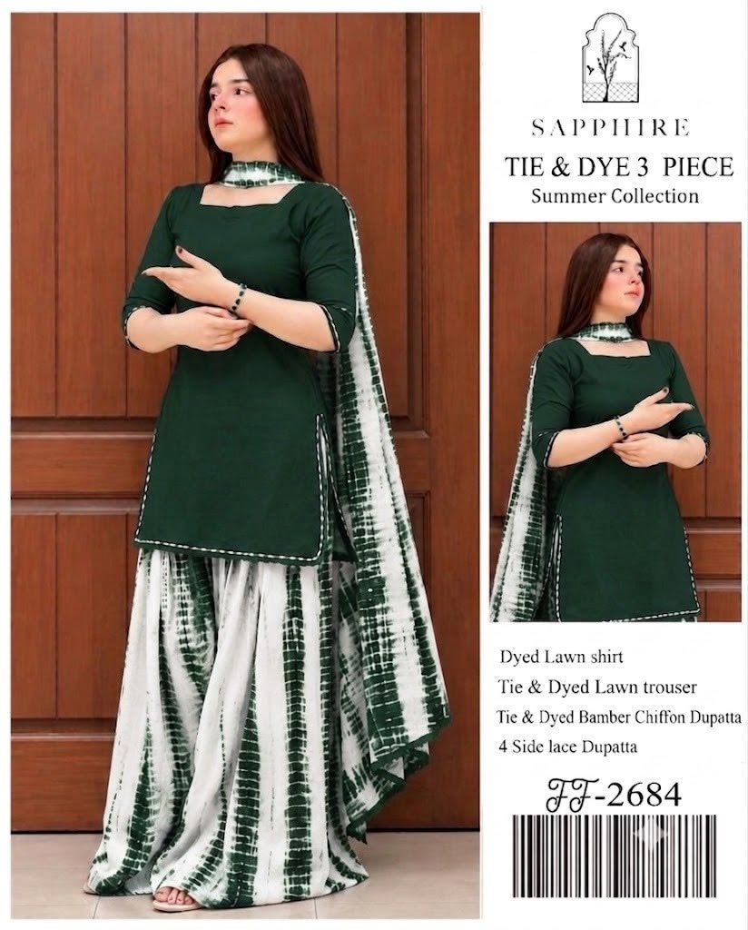 3 Piece Printed Lawn Suit – Summer Trendy Collection 2026 - Image 2