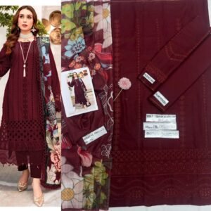 Alhamdulillah Luxury Summer Collection 2026 – 3 Piece Embroidered Lawn Suit with Digital Print Dupatta