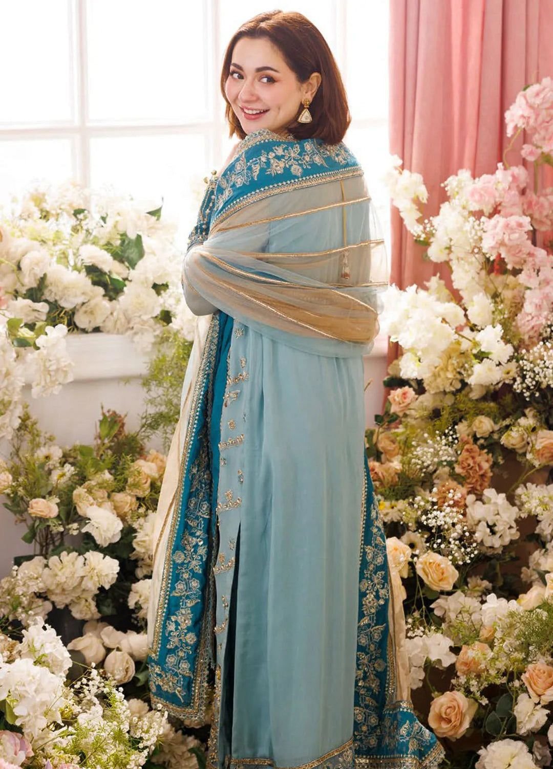 Charizma Chiffon & Net 3 Piece Embroidered Luxury Suit with Adda Work - Image 14