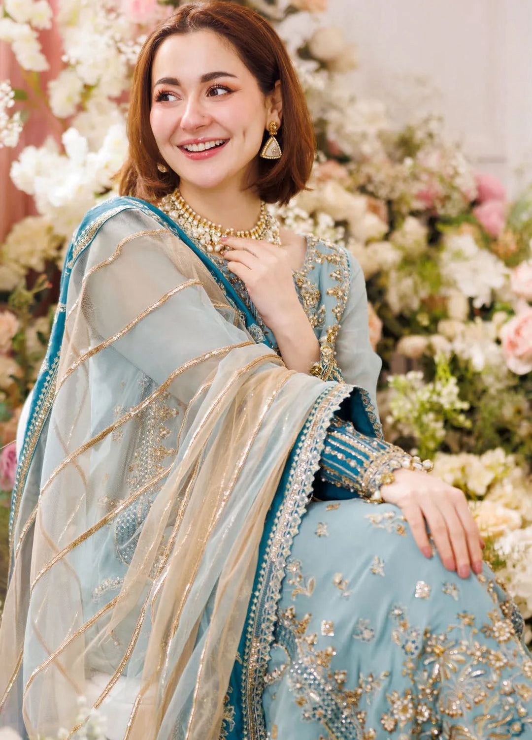 Charizma Chiffon & Net 3 Piece Embroidered Luxury Suit with Adda Work - Image 16