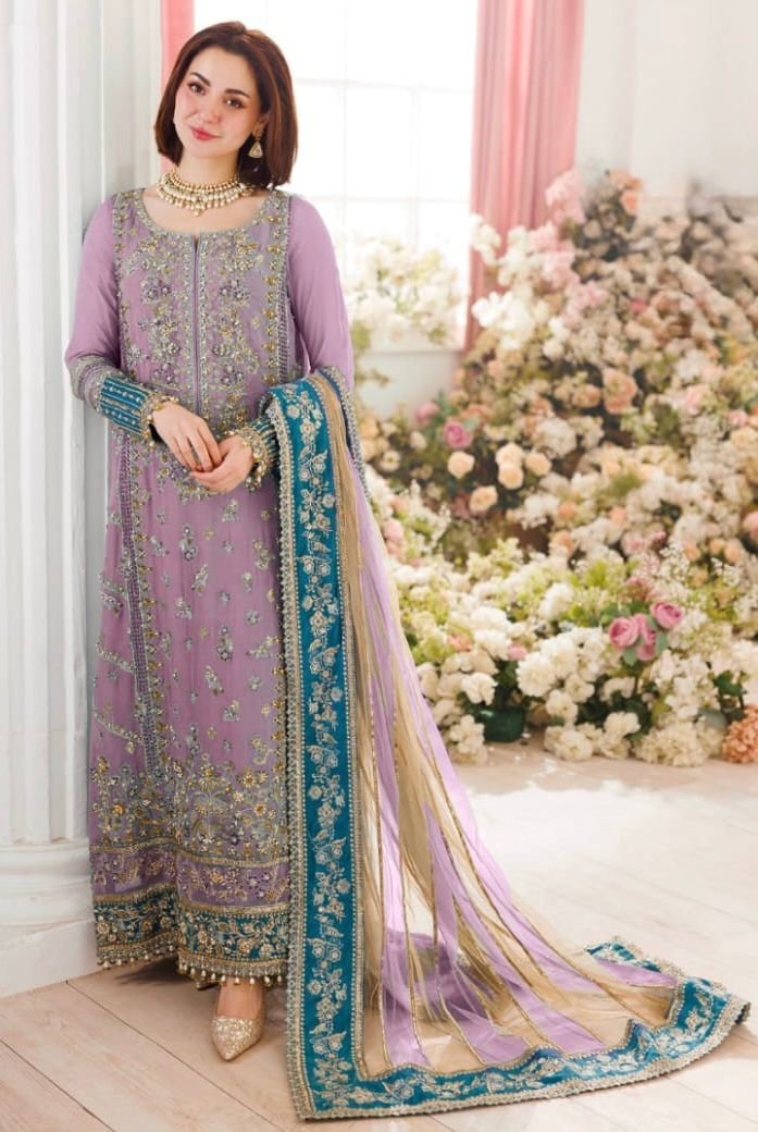 Charizma Chiffon & Net 3 Piece Embroidered Luxury Suit with Adda Work - Image 7