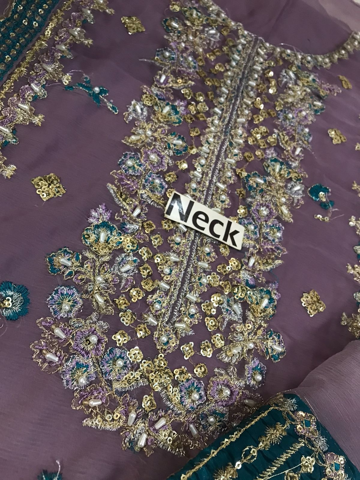 Charizma Chiffon & Net 3 Piece Embroidered Luxury Suit with Adda Work - Image 3