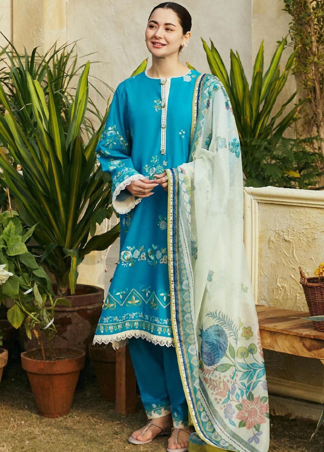 Coco by Zara Airjet Lawn Embroidered 3 Piece Suit – Eid Collection - Image 9