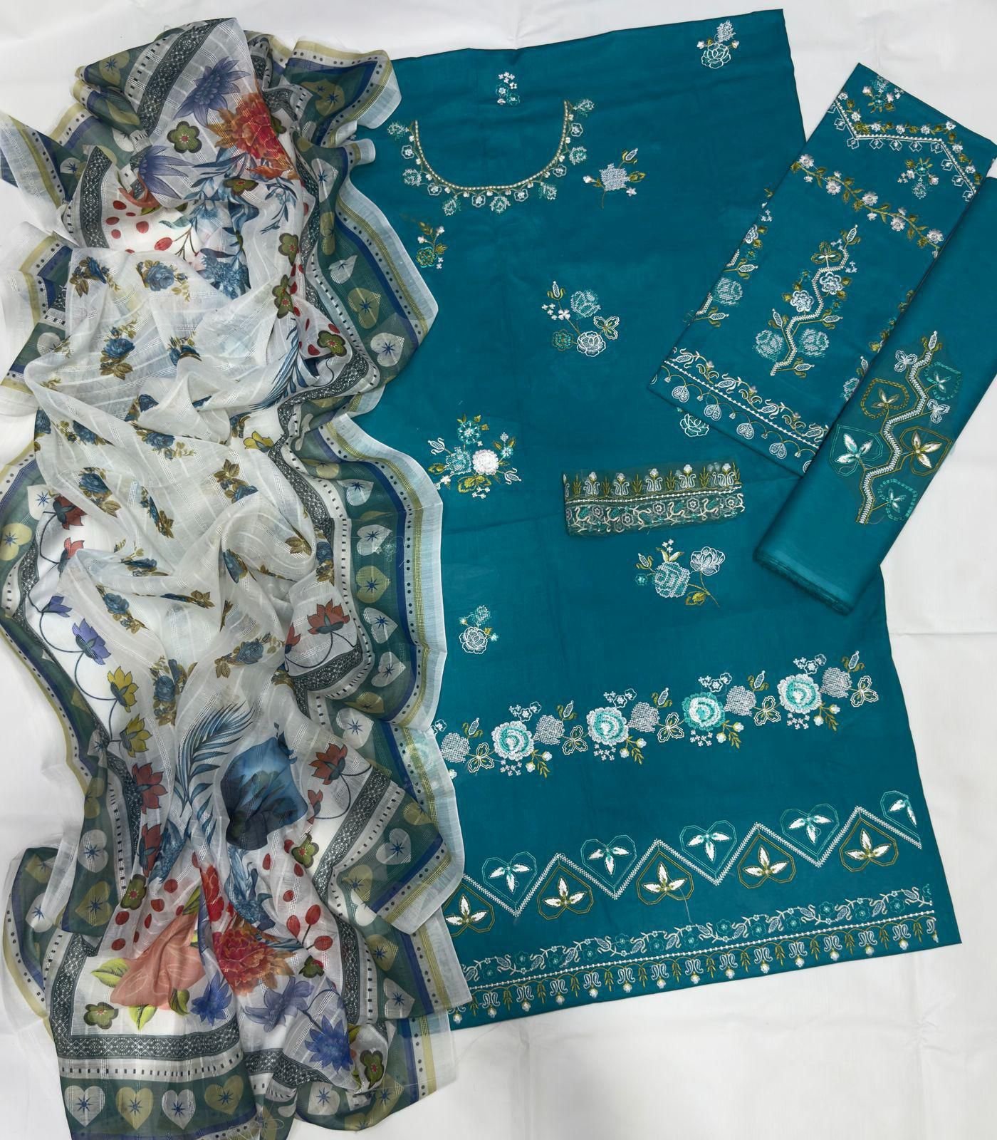 Coco by Zara Airjet Lawn Embroidered 3 Piece Suit – Eid Collection - Image 3