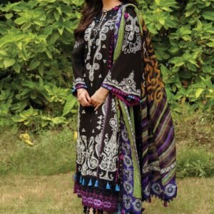 Sadaf Fawad Luxury Embroidered Airjet Lawn 3 Piece Suit – Eid Collection