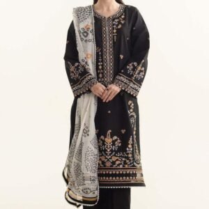 Zara Shahjahan Airjet Lawn Embroidered 3 Piece Suit – Summer Collection 2025